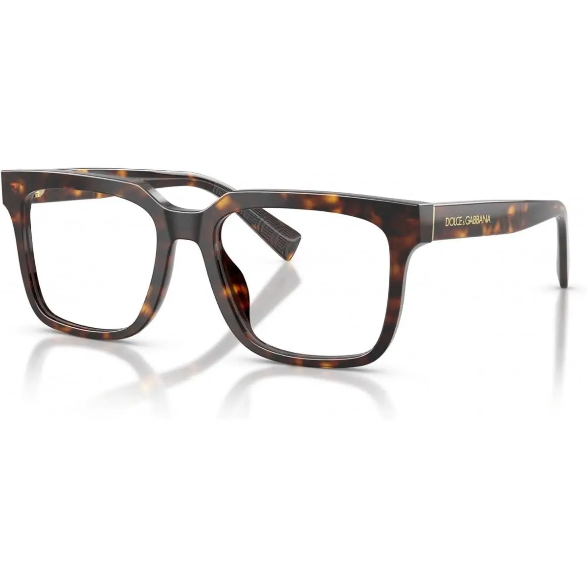Dolce Gabbana DG3422 502 Square Eyeglasses 53mm Havana / Clear Demo Lens