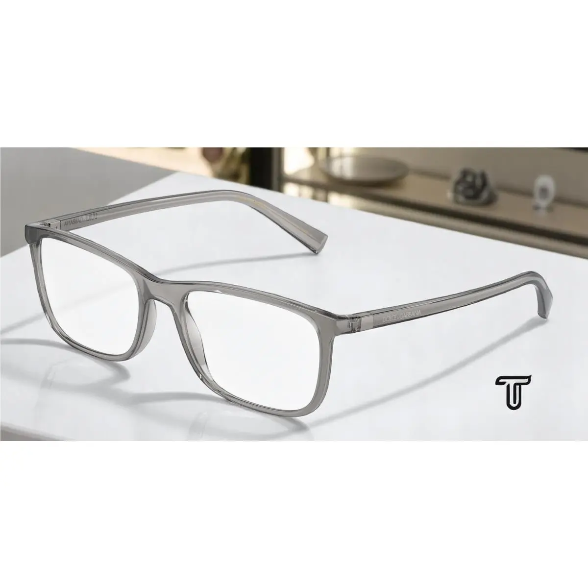 Dolce Gabbana DG5027 3160 Transparent Grey Demo Lens 55 mm Men`s Eyeglasses