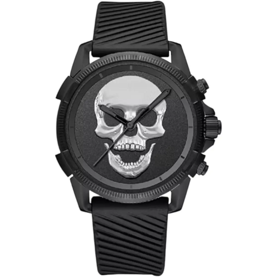 Skull Men`s Quartz Movement Analog Watch Matte Black by Ed Hardy