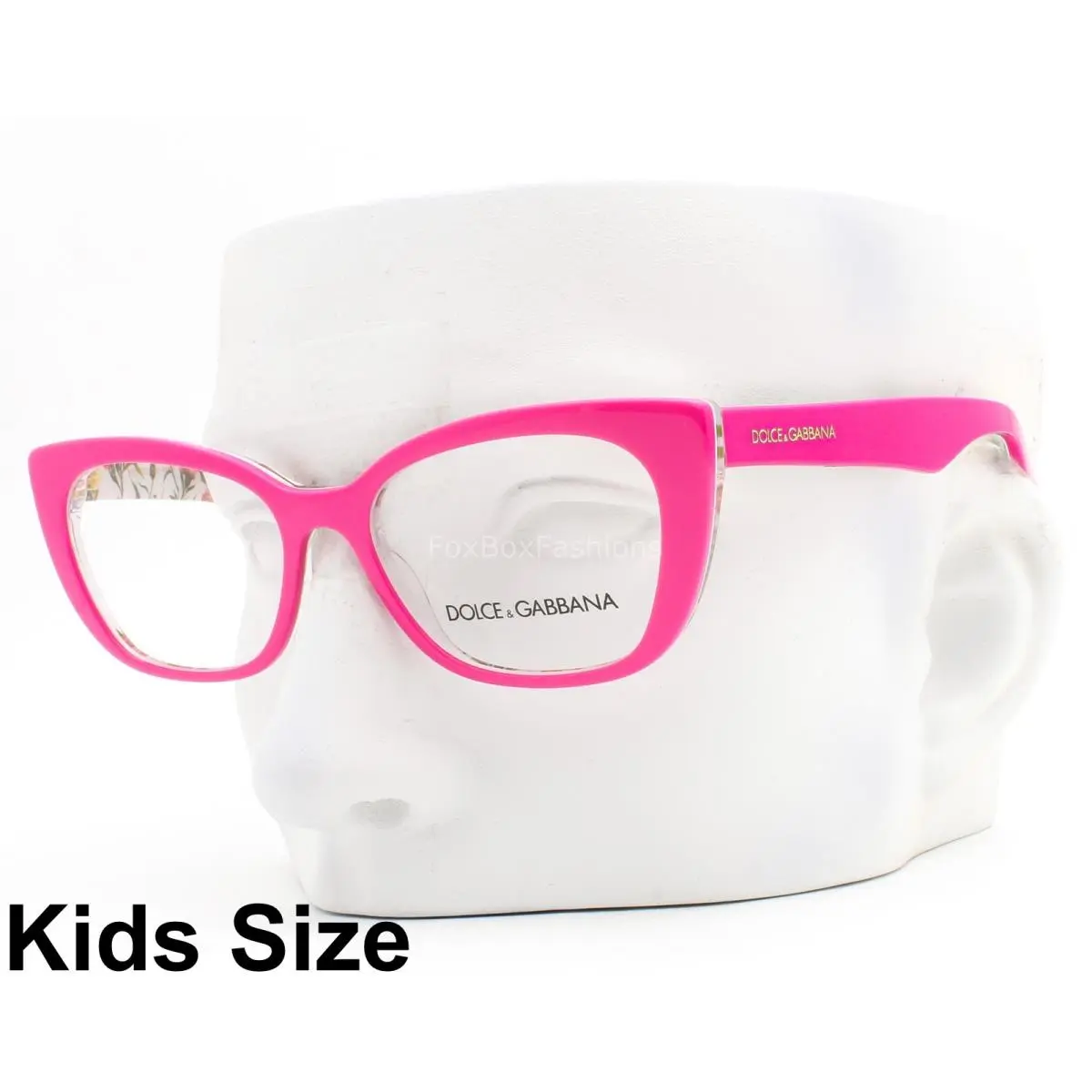 Dolce Gabbana Kids Eyeglasses Glasses DX 3357 Hot Pink on Flowers with Pouch