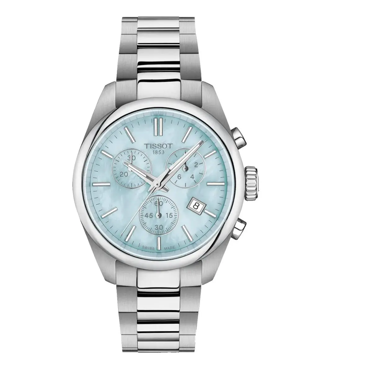 Tissot PR 100 Chrono T150.217.11.131.00 36mm Blue Mop Dial Quartz Women`s Watch