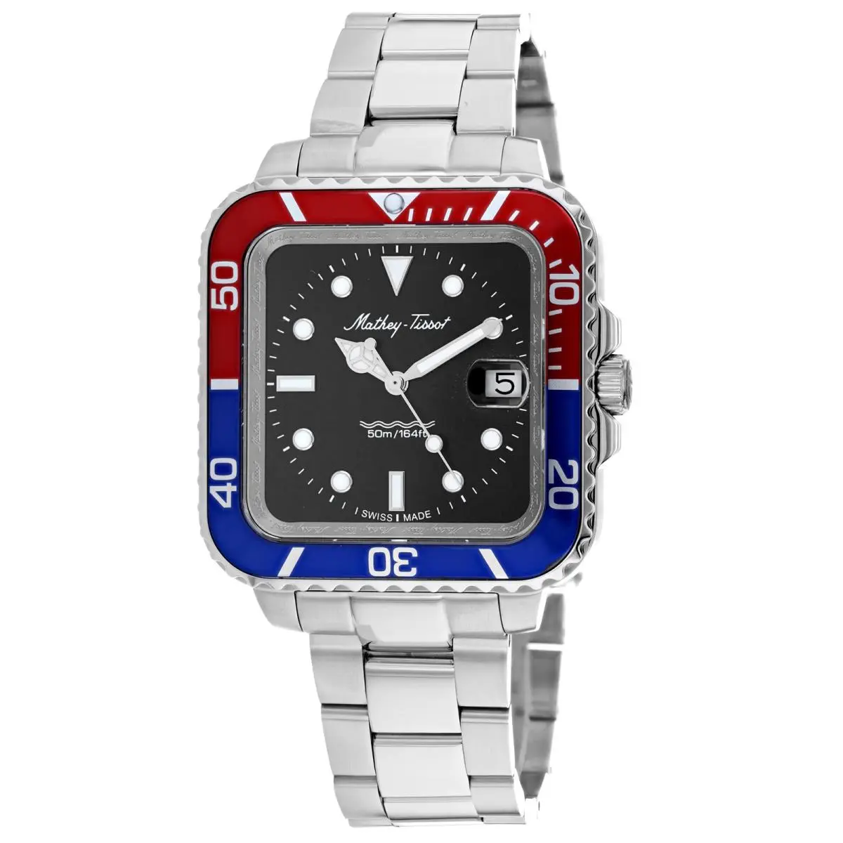 Mathey Tissot Men`s Vintage Square Black Dial Watch - H902QAR