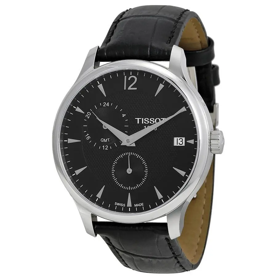 T0636391605700 Men`s Watch Black Leather Band Quartz by Tissot