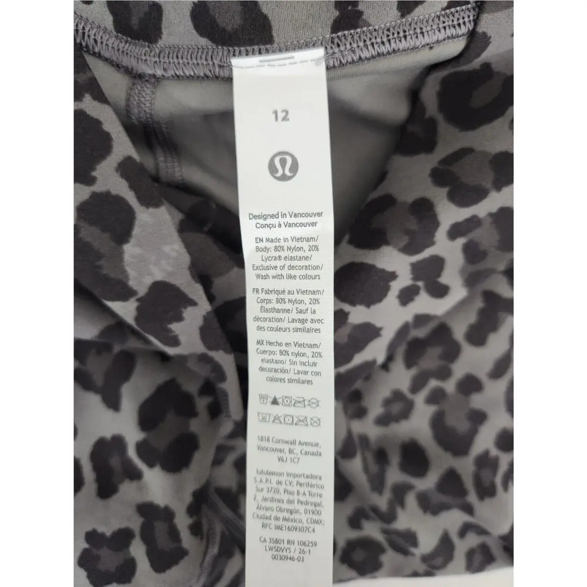 Lululemon clothing - True leopard black multi 7