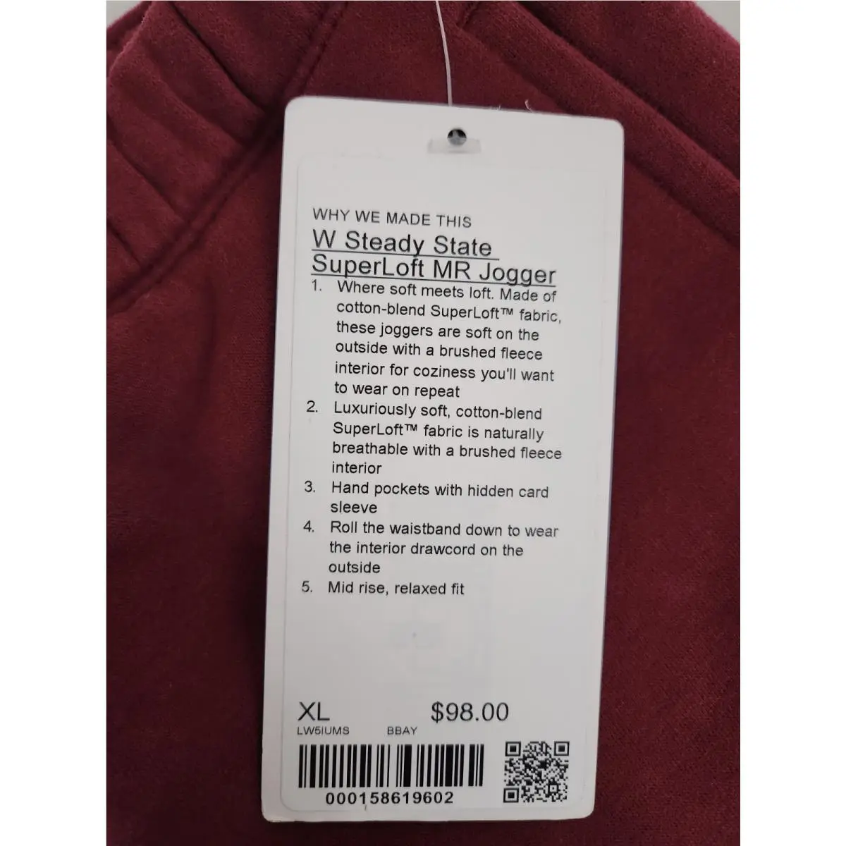 Lululemon clothing - Burgundy Bay 2
