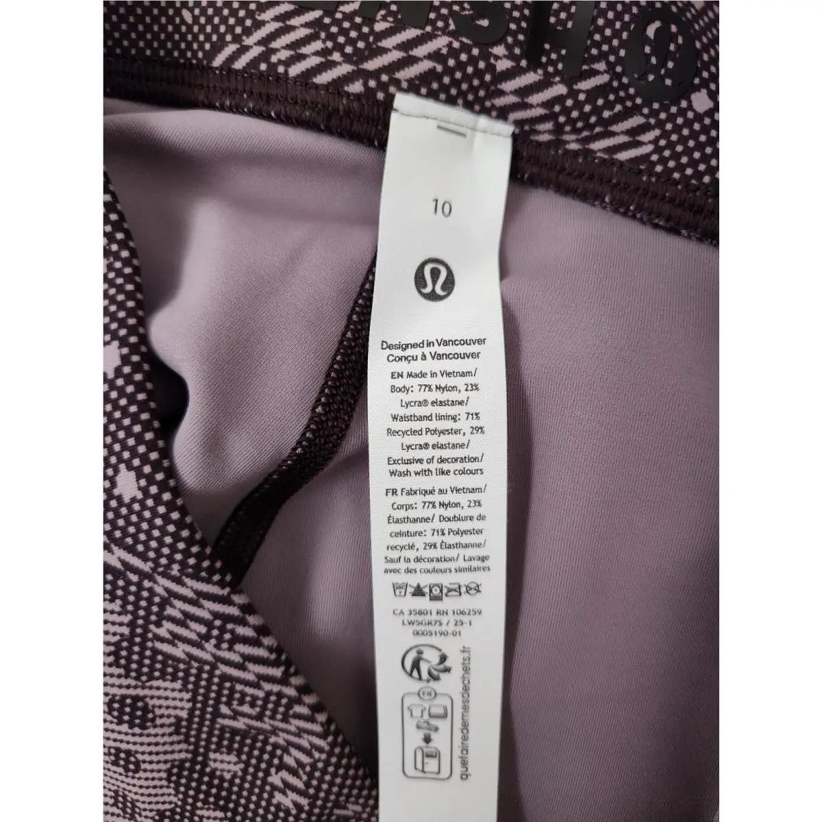 Lululemon clothing - From Afar Black Sable Verbena 6