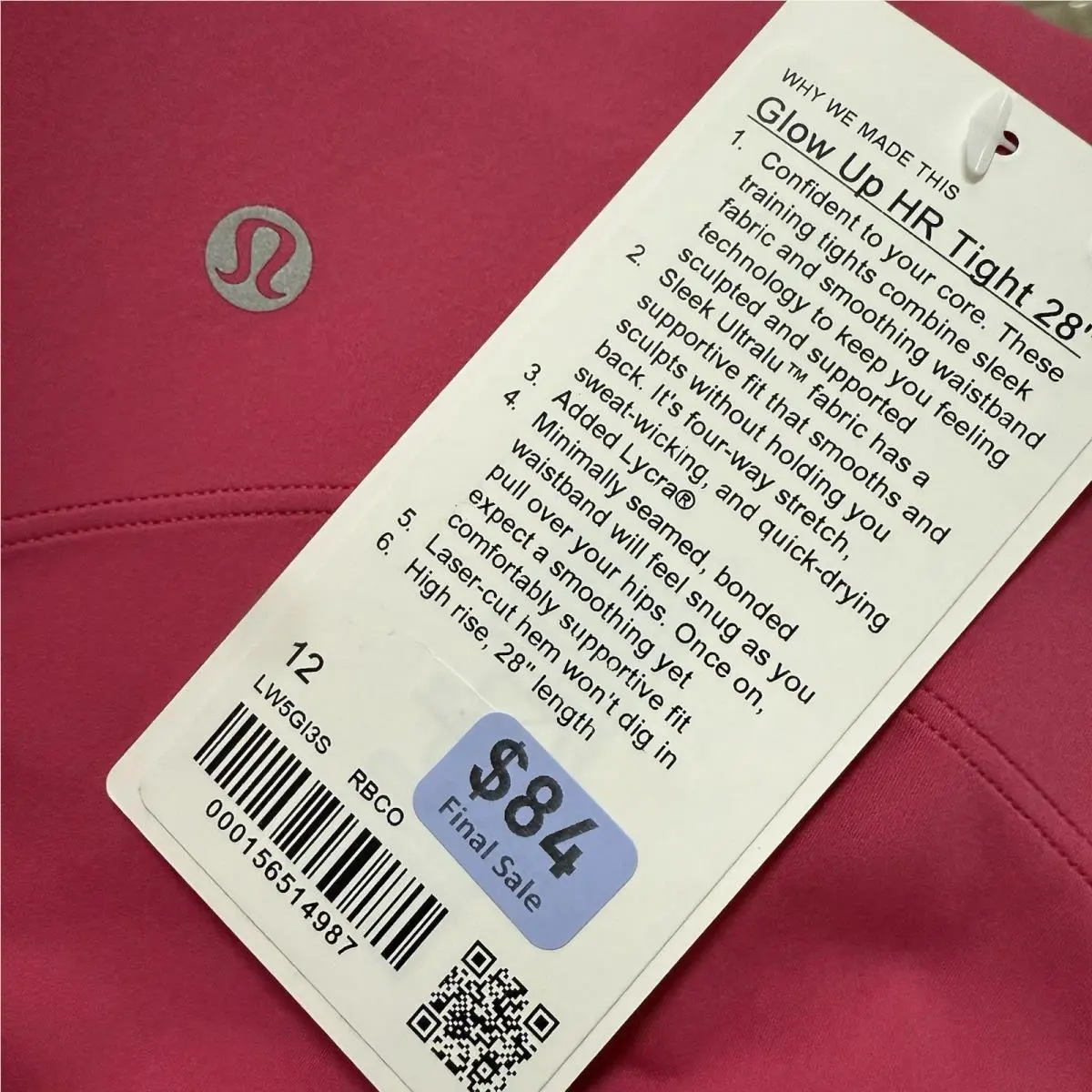 Lululemon clothing - Pink 1