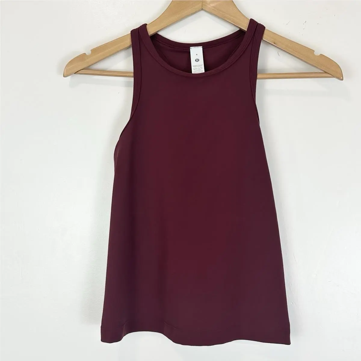 Lululemon Align Waist Length Racerback Tank Burgundy Bay Size 4 Yoga Pilates