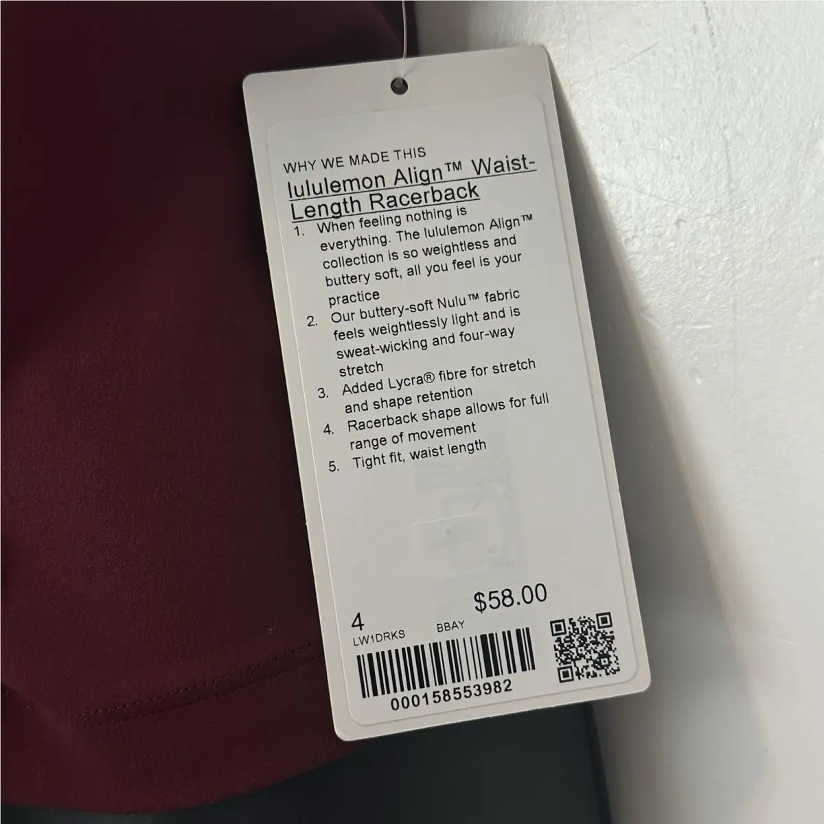 Lululemon clothing - Lululemon Align - Align - Red 5