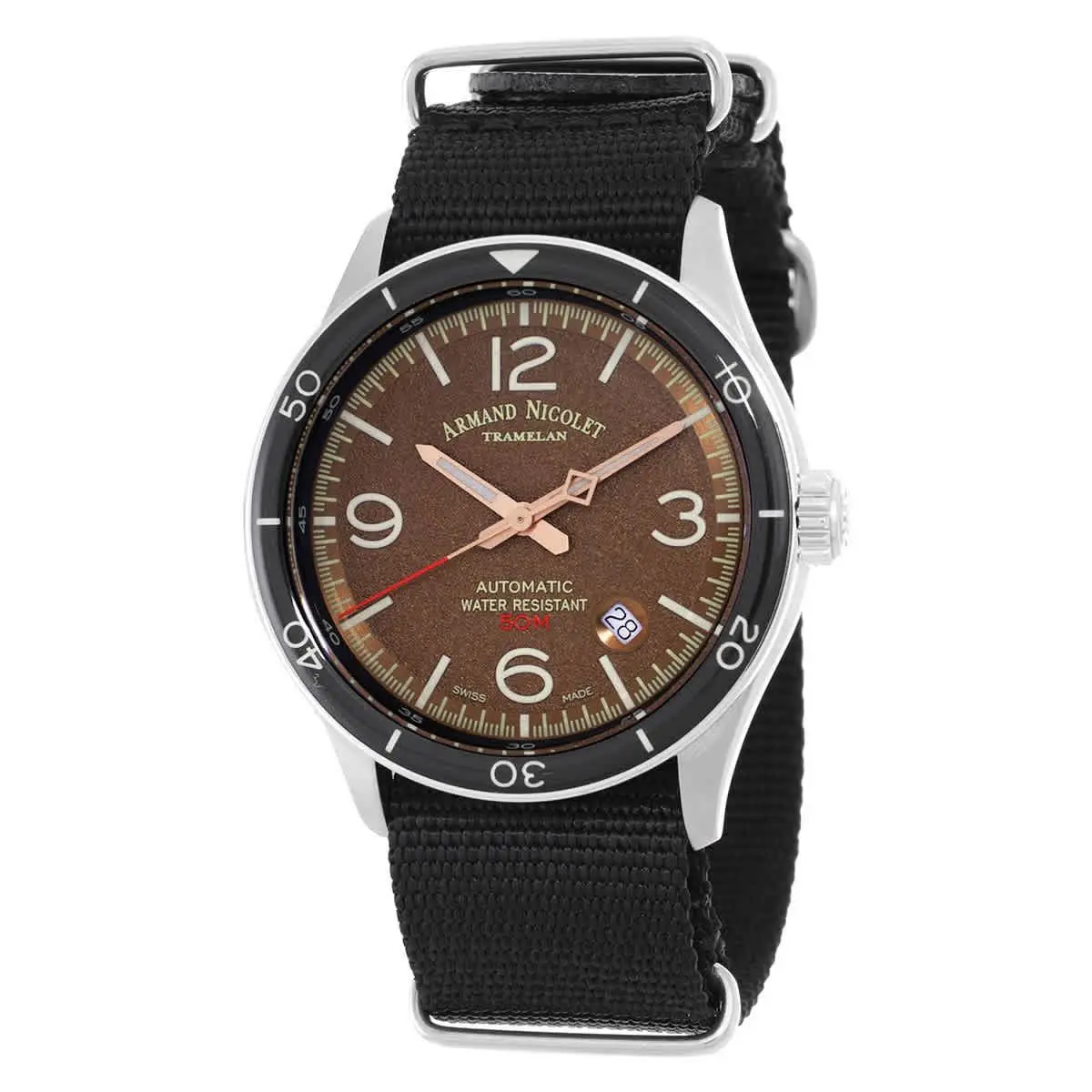 M2H Automatic Brown Dial Men`s Watch A740HNA-MR-BN22481AANN by Armand Nicolet