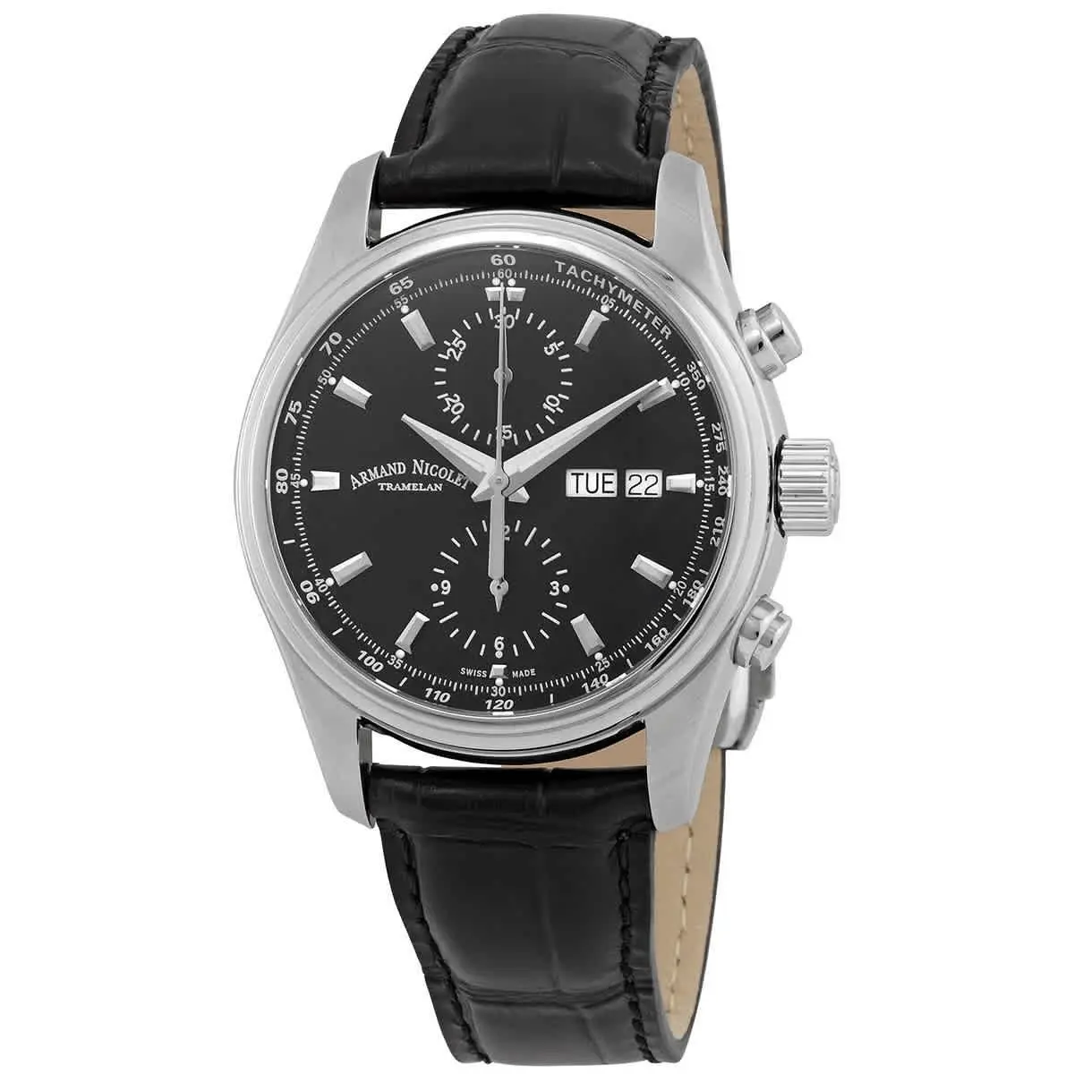 Armand Nicolet MH2 Chronograph Automatic Black Dial Men`s Watch A647A-NR-P840NR2
