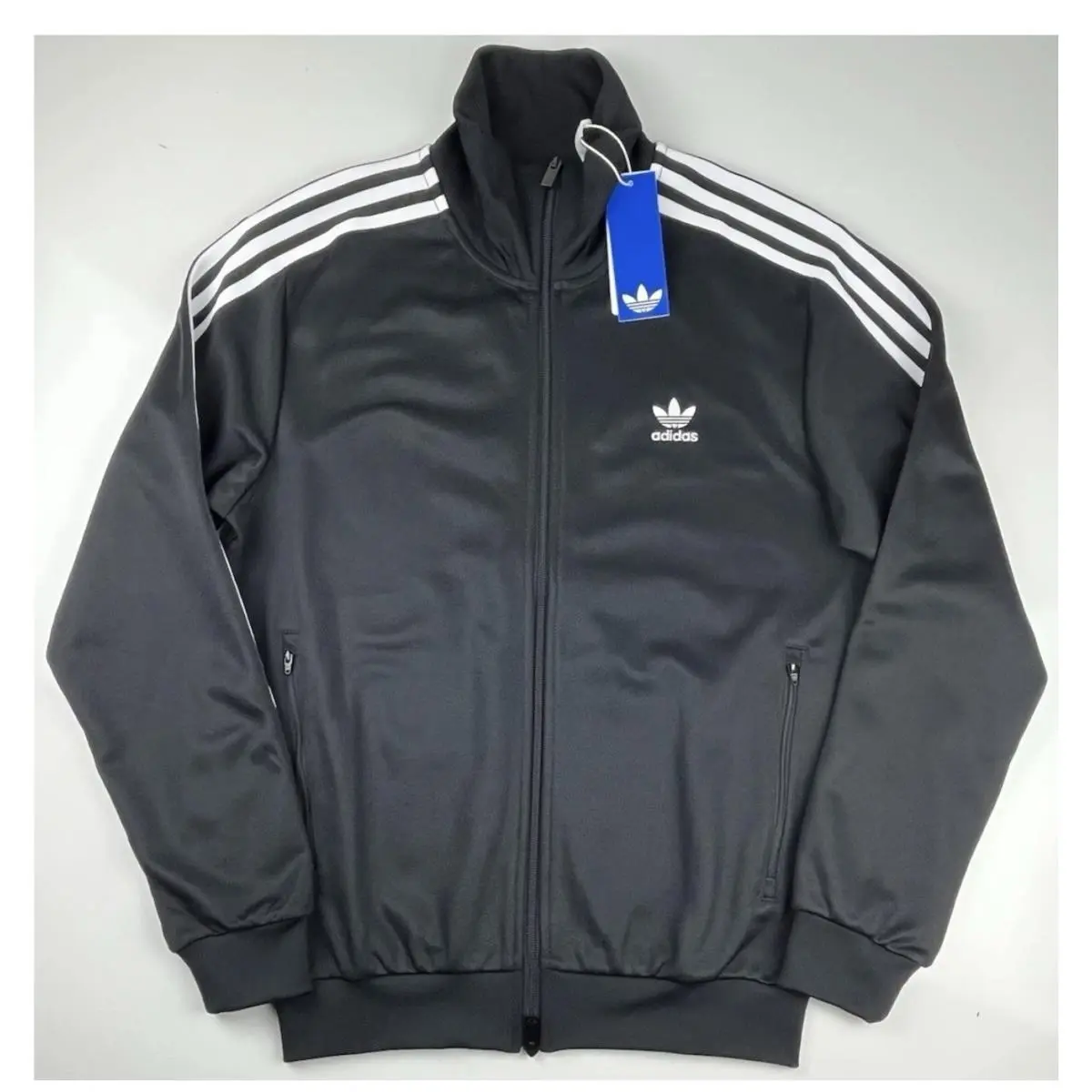 Adidas Track Jacket Classic TT Trefoil Full Zip Retro IY8077 Black Men Size L