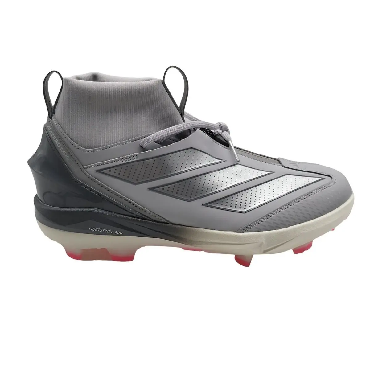 Adidas Adizero Impact+ 2.0 Men`s 13 Gray Silver Pink Baseball Cleats JH6720