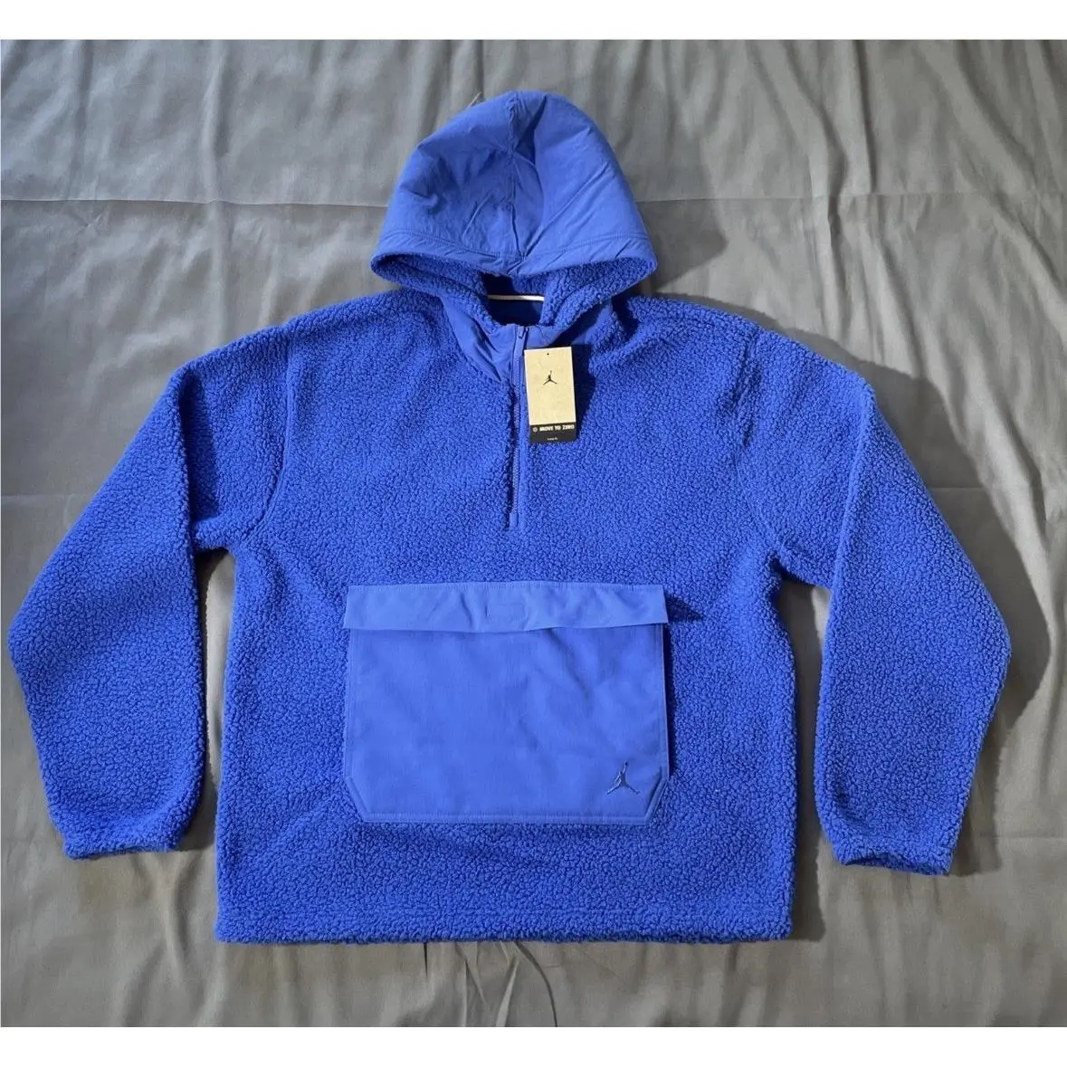Nike Jordan Flight Mens High-pile Fleece Pullover Hoodie Blue FV7452-480 Medium