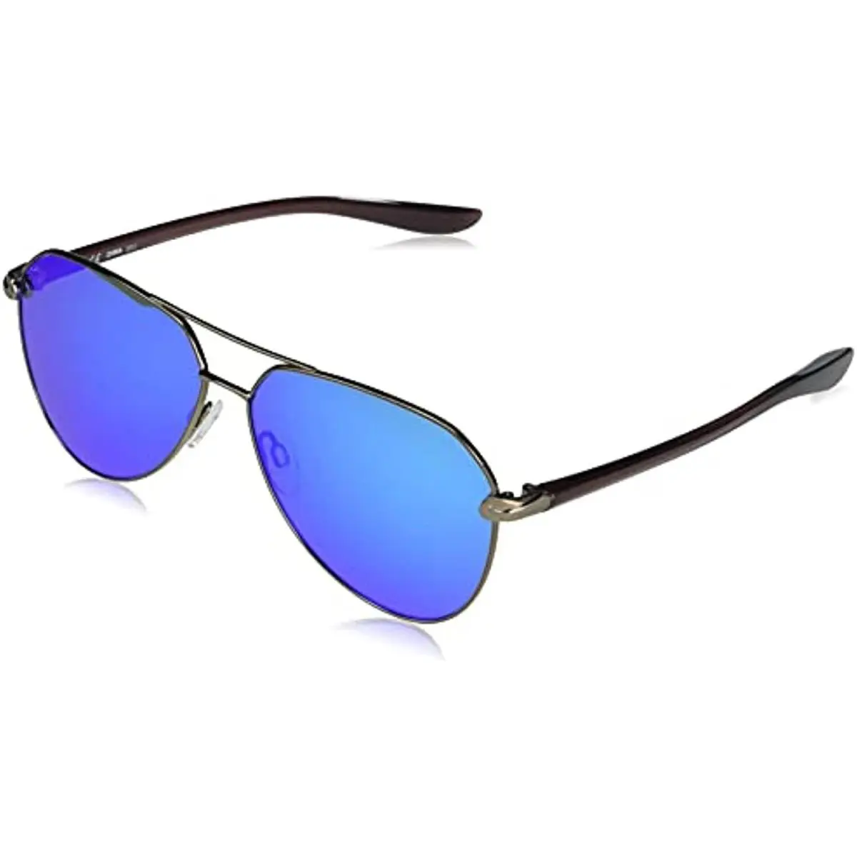 Nike Pewter City Aviator Sunglasses with Blue Mirror Lenses 61mm Nike Bag