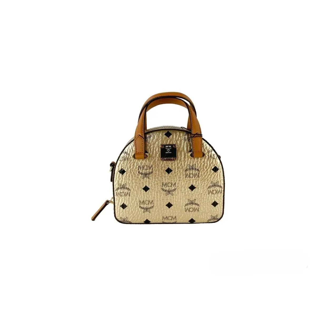 Mcm Half Moon Mini Round Top Tote Crossbody Bag