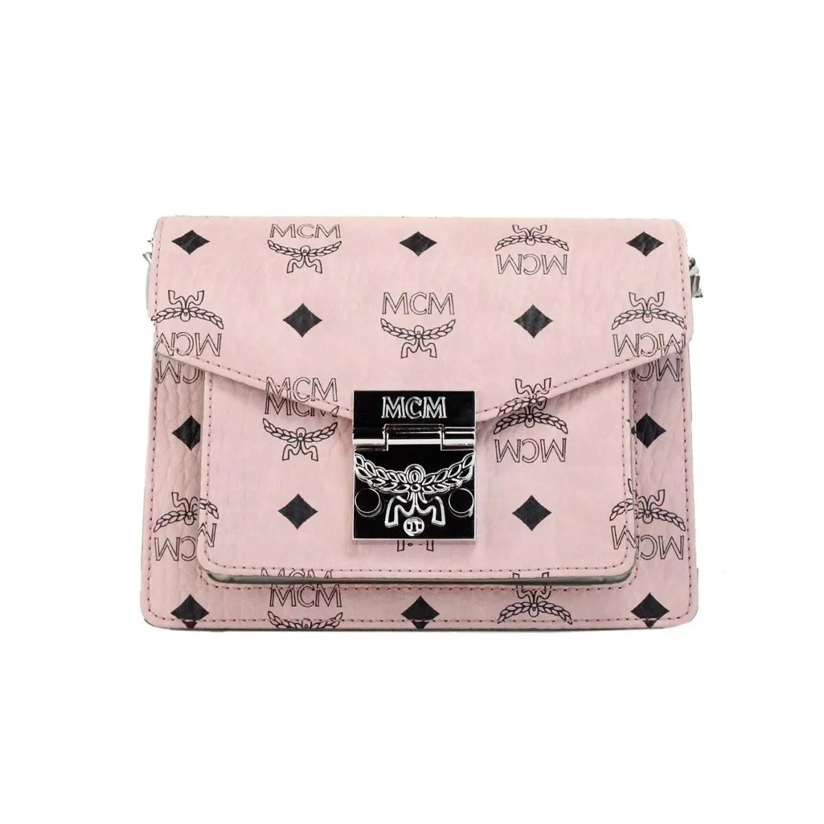 Mcm Signature Patricia Leather Mini Flap Lock Crossbody Bag