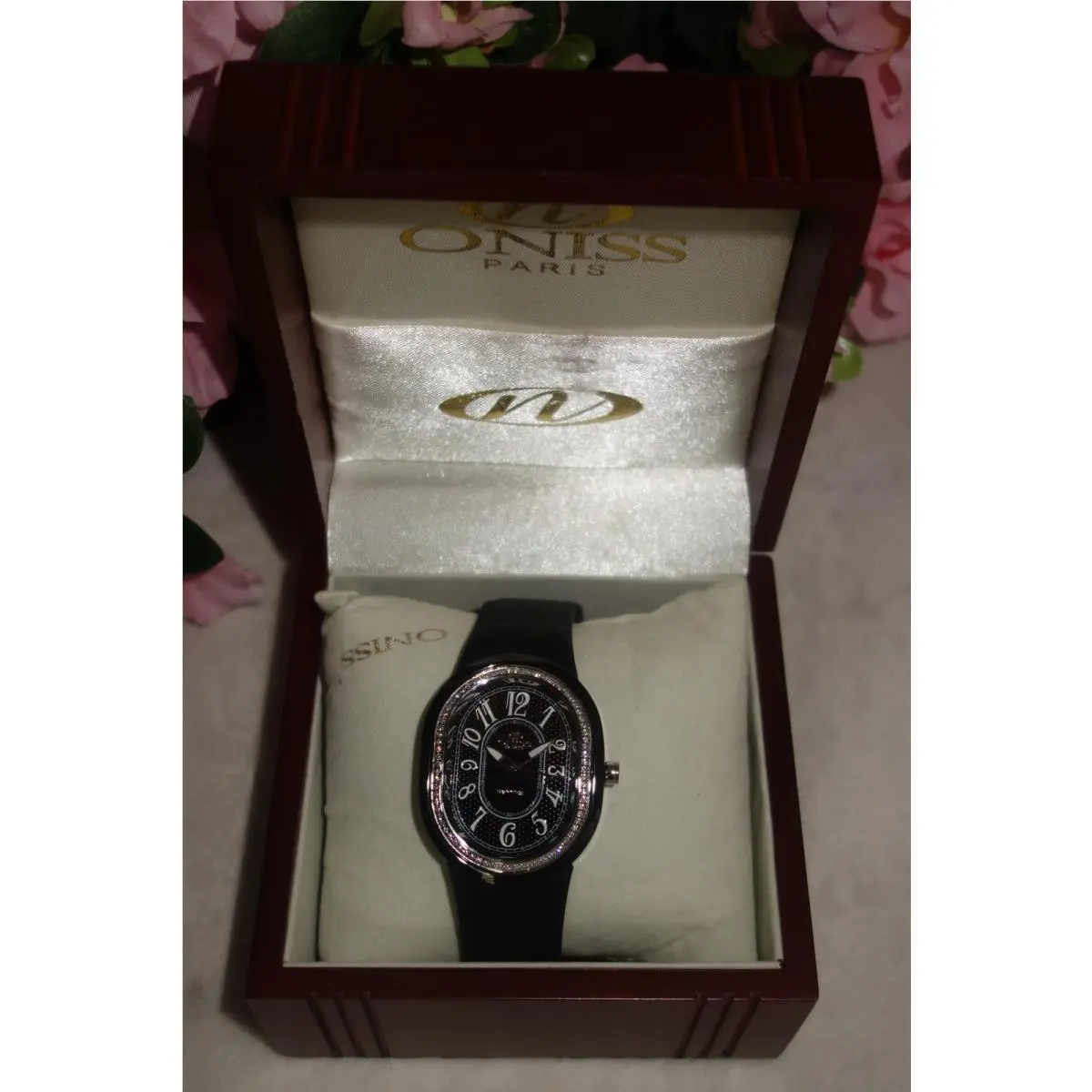 Paris Ceramic Watch Saphire Crystal Swiss Movement Black/silver by Oniss