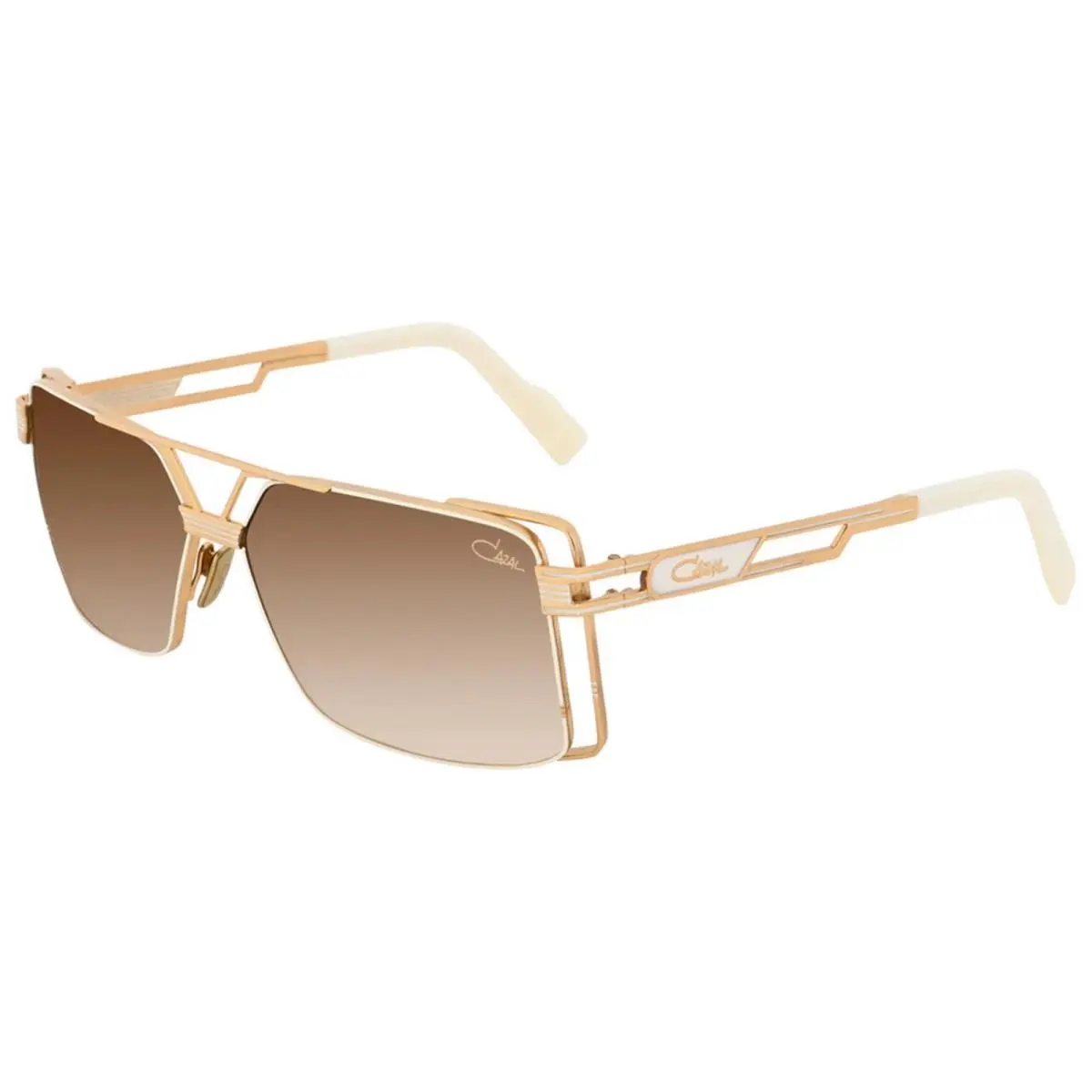 9111 White and Gold/brown Shaded 003 Sunglasses by Cazal