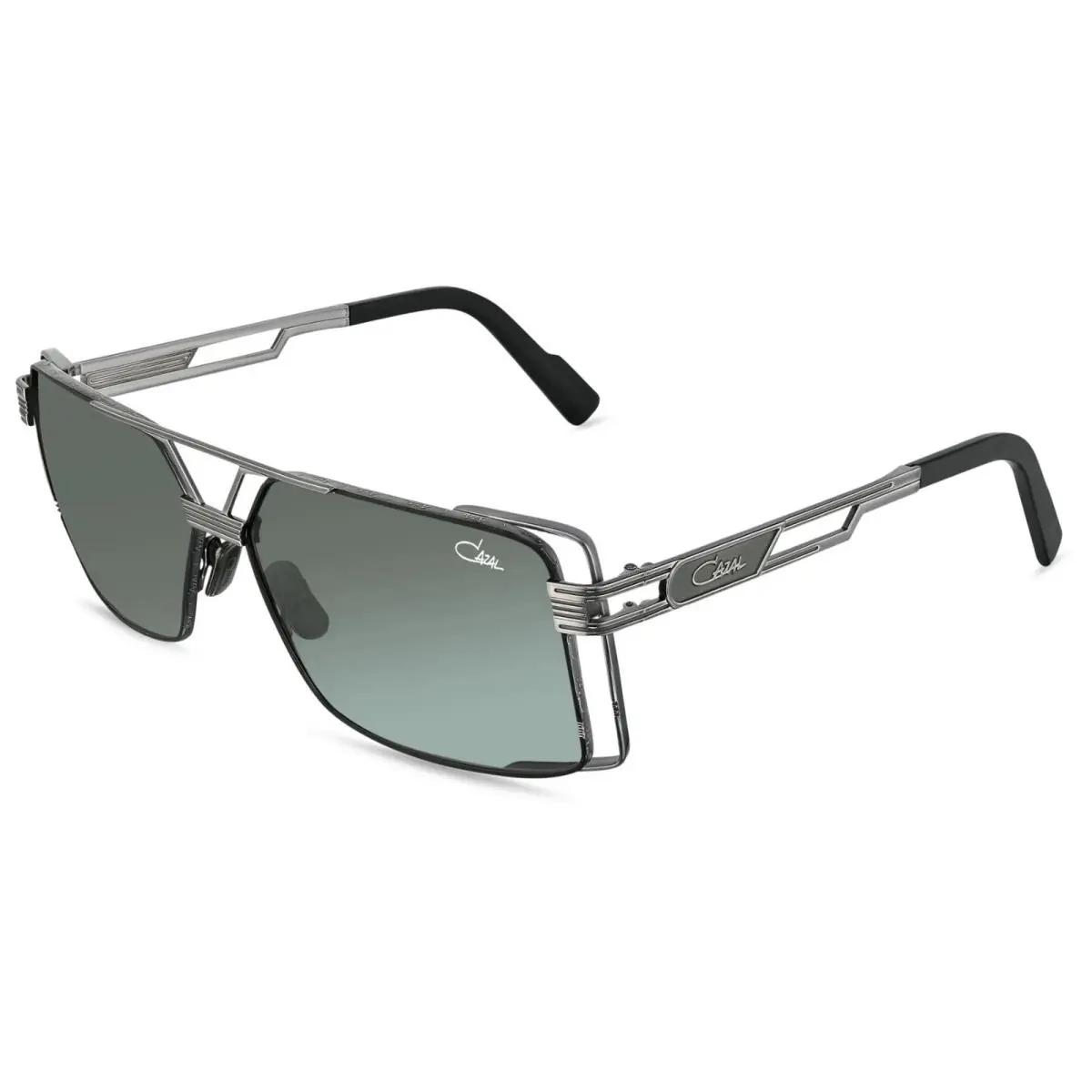 9111 Black and Gunmetal/grey Green Shaded 002 Sunglasses by Cazal