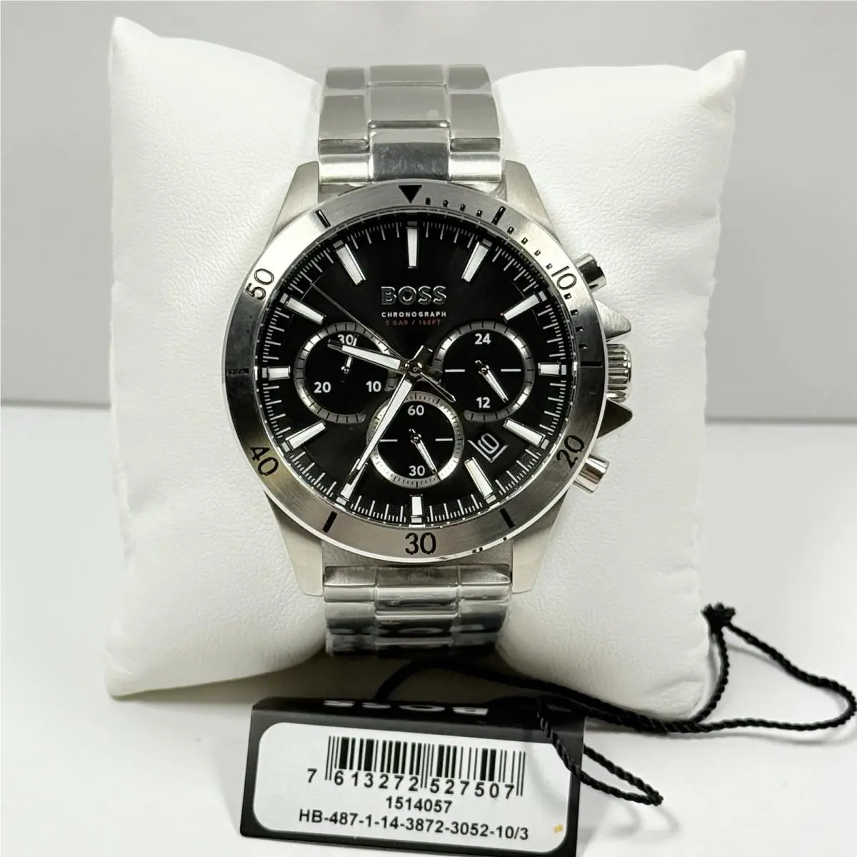 Hugo Boss Troper 1514057 Chronograph Black Dial Silver Bracelet Men’s Watch
