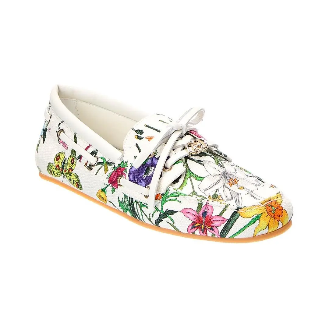 Gucci Gg Logo Canvas Loafer Women`s 37
