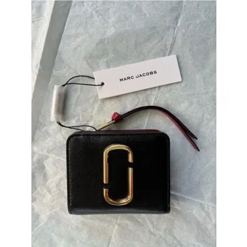 Marc Jacobs Snapshot Mini Compact Wallet Black/chianti M0013360
