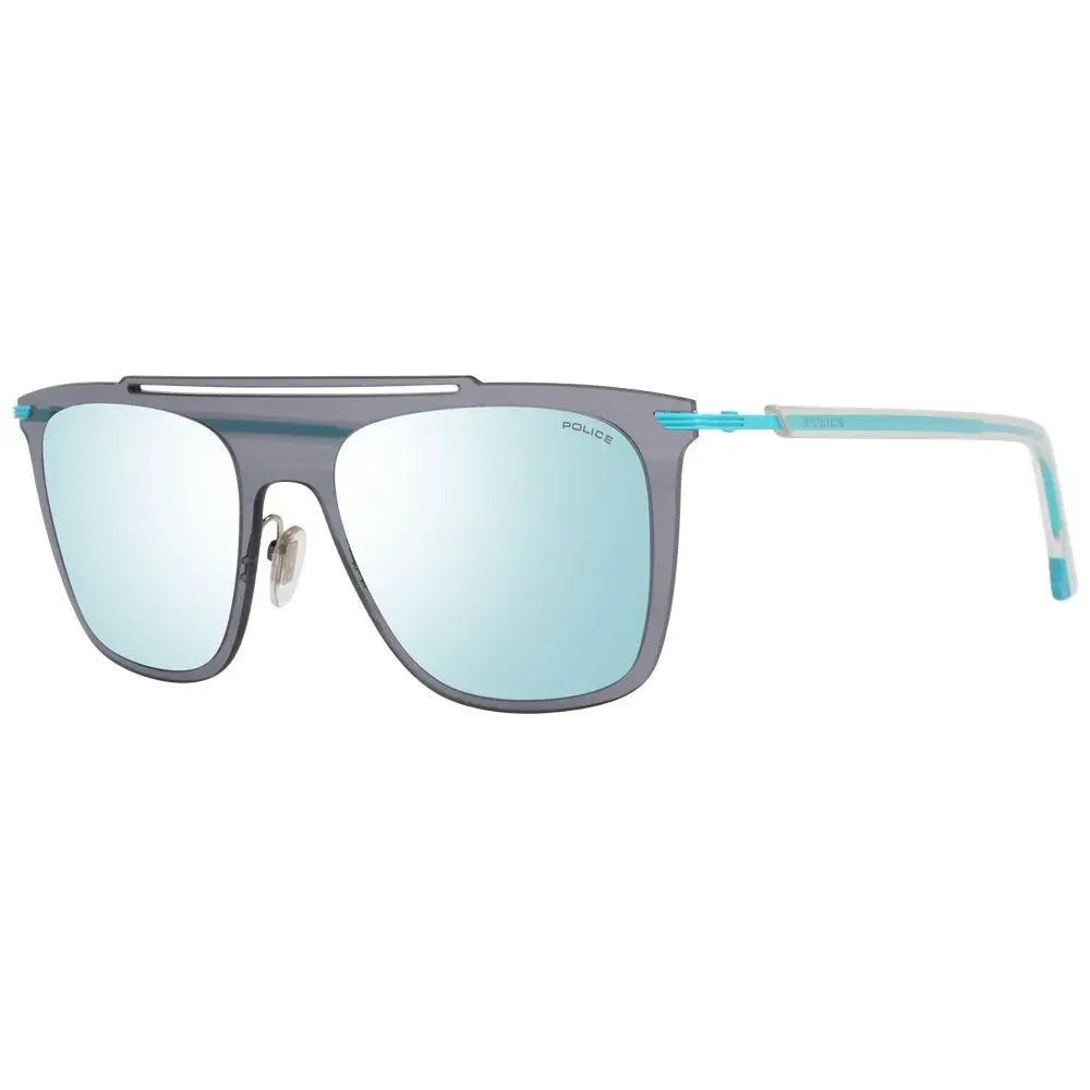 Police Blue Metal Plastic Sunglasses