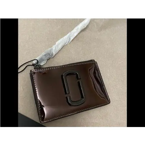 Marc Jacobs Top Zip Leather Coin Purse Nickel M0015839