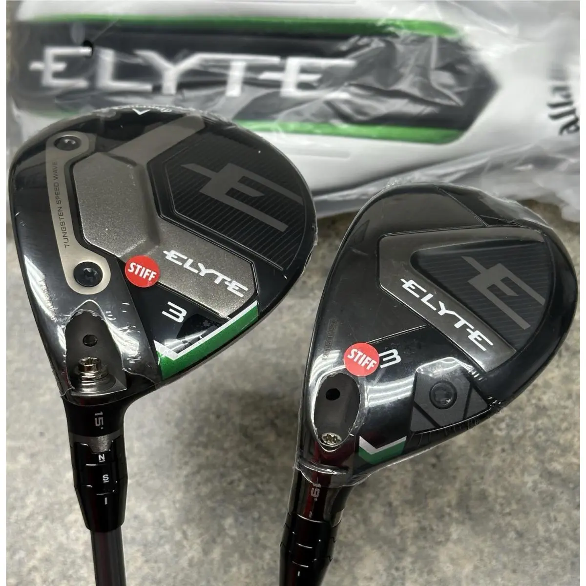Callaway Elyte Fairway 3-Wood / Hybrid 3H Set Left Hand Denali Stiff w/ Covers