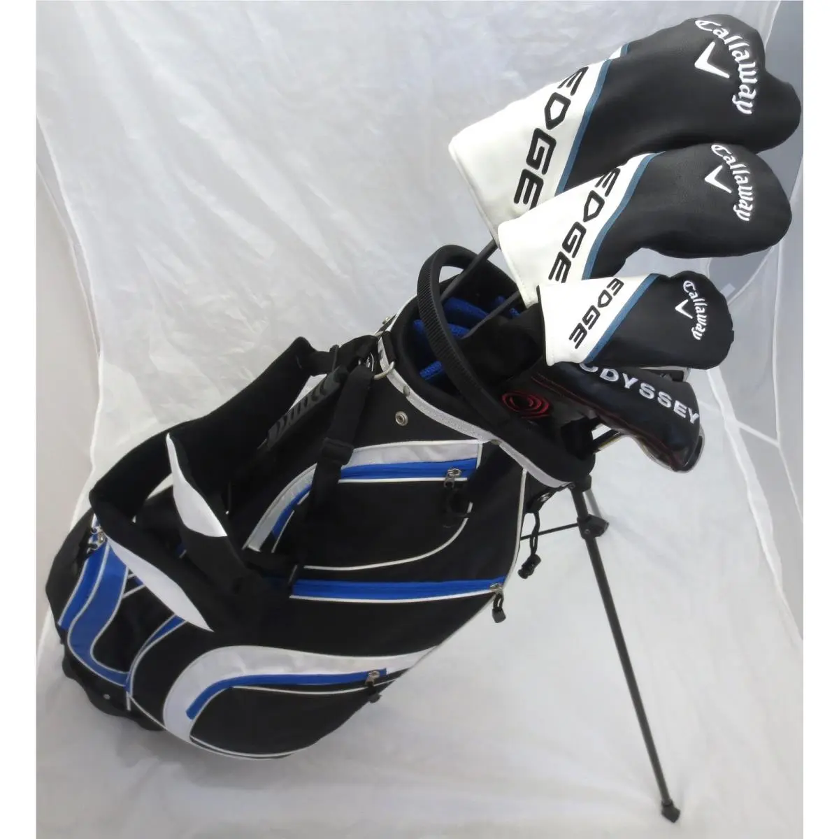 Left Handed Mens Tall Callaway Golf Set Driver Wood Hybrid Irons Odyssey Putter