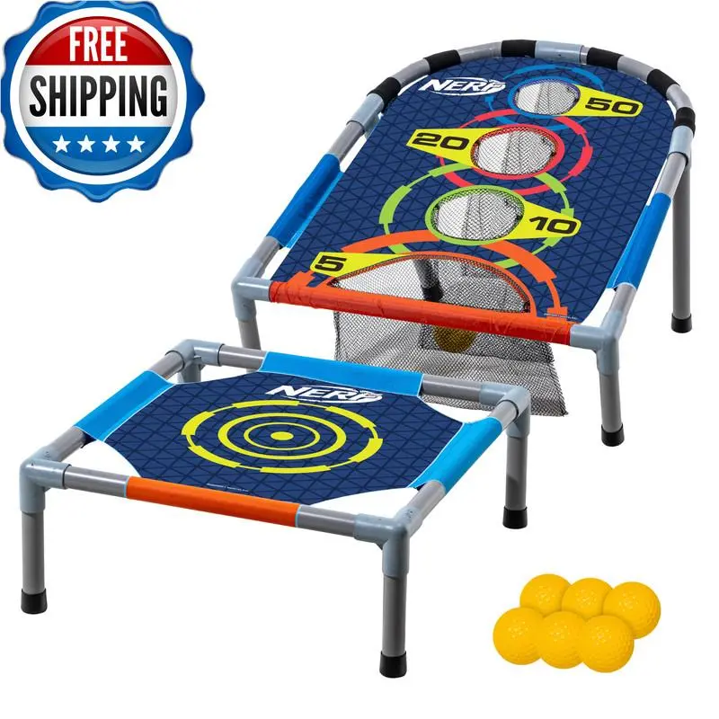 Nerf Kids Bounce N Score Target Toss Game Set - Foam Ball Bouncing Game For
