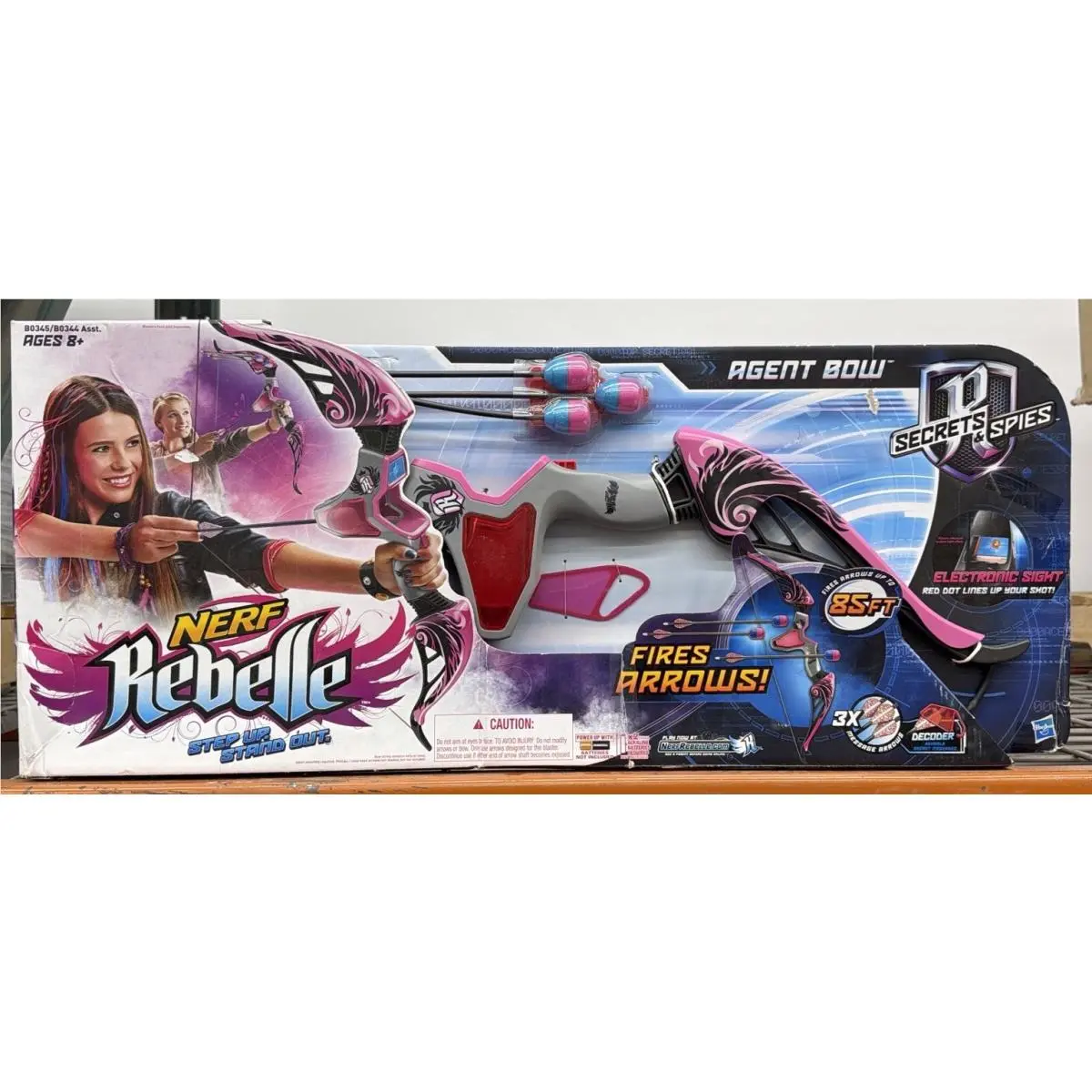 Hasbro 2014 Nerf Rebelle Agent Bow Electronic Sight Pink Secrets Spies