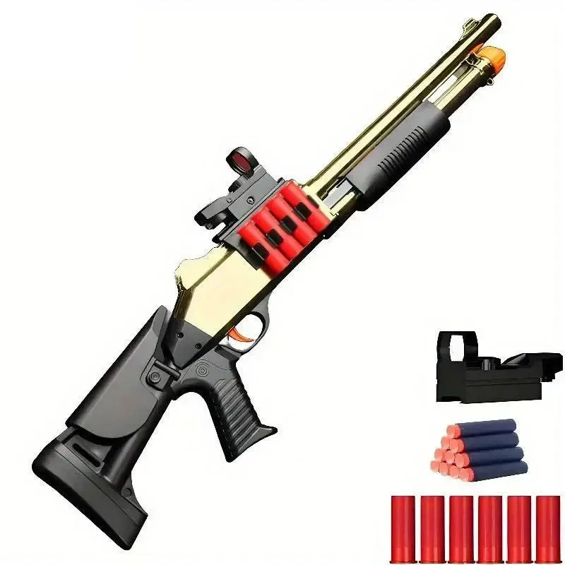 Soft Bullet Toy Gun Shotgun with Shell Ejection Function and Long Range Shooting
