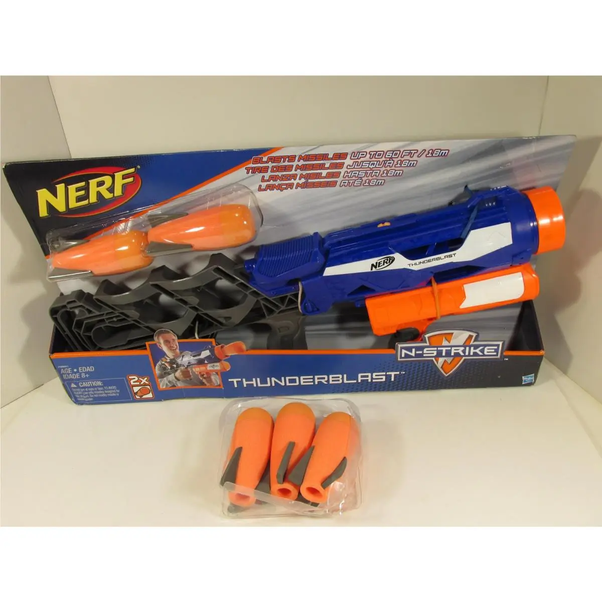 Nerf Hasbro N-strike Thunderblast Missile Launcher Toy Blaster 5 Missiles Box
