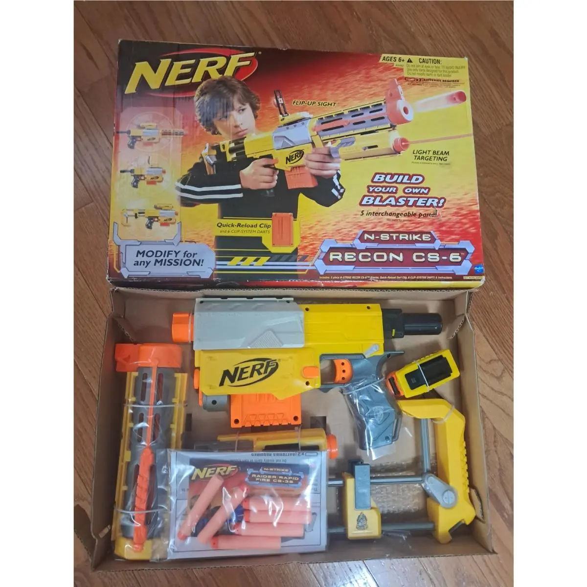 Nerf N-strike Yellow Recon Cs-6 Blaster Dart Gun Modify Build Your Own Open
