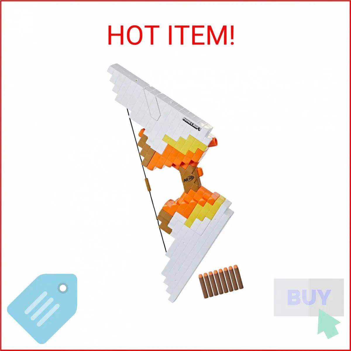 Nerf Minecraft Sabrewing Motorized Blaster Bow 8 Elite Darts 8-Dart Clip Elec