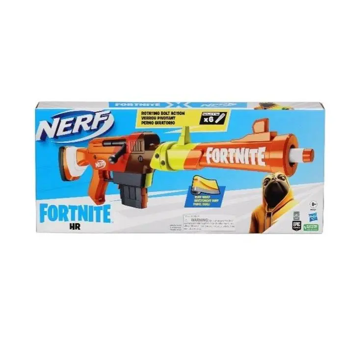 Nerf Fortnite HR Dart Blaster Ruff Wrap Design 6 Dart Elite Clip Fire Toy Gun