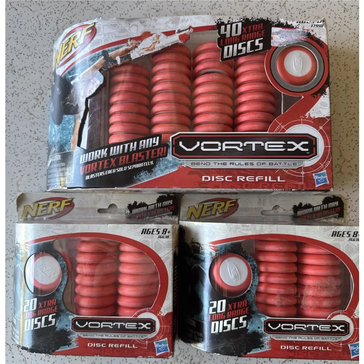 Nerf Vortex 80 Xtra Long Range Blaster Discs Orange Refill