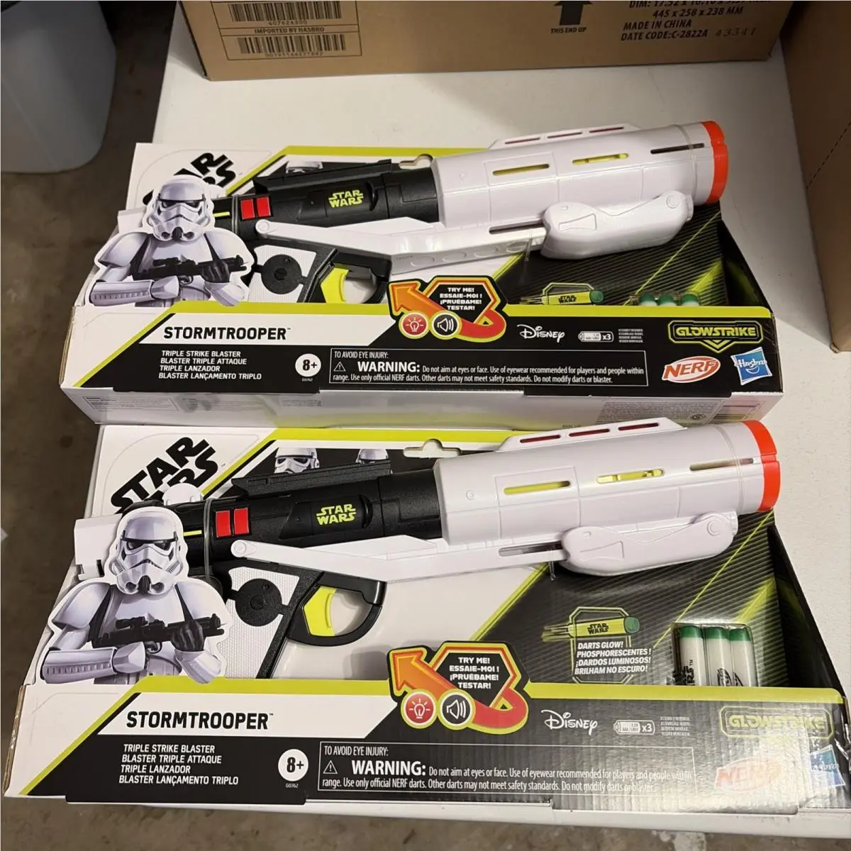 Nerf Glowstrike Star Wars Stormtrooper Triple Strike Blaster Sealed-set Of 2