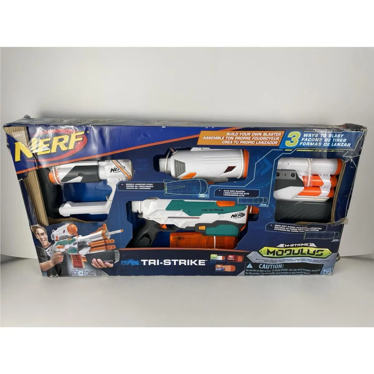 Nerf Modulus Tri-strike Blaster N-strike Elite 8+ Kids Toy Gun