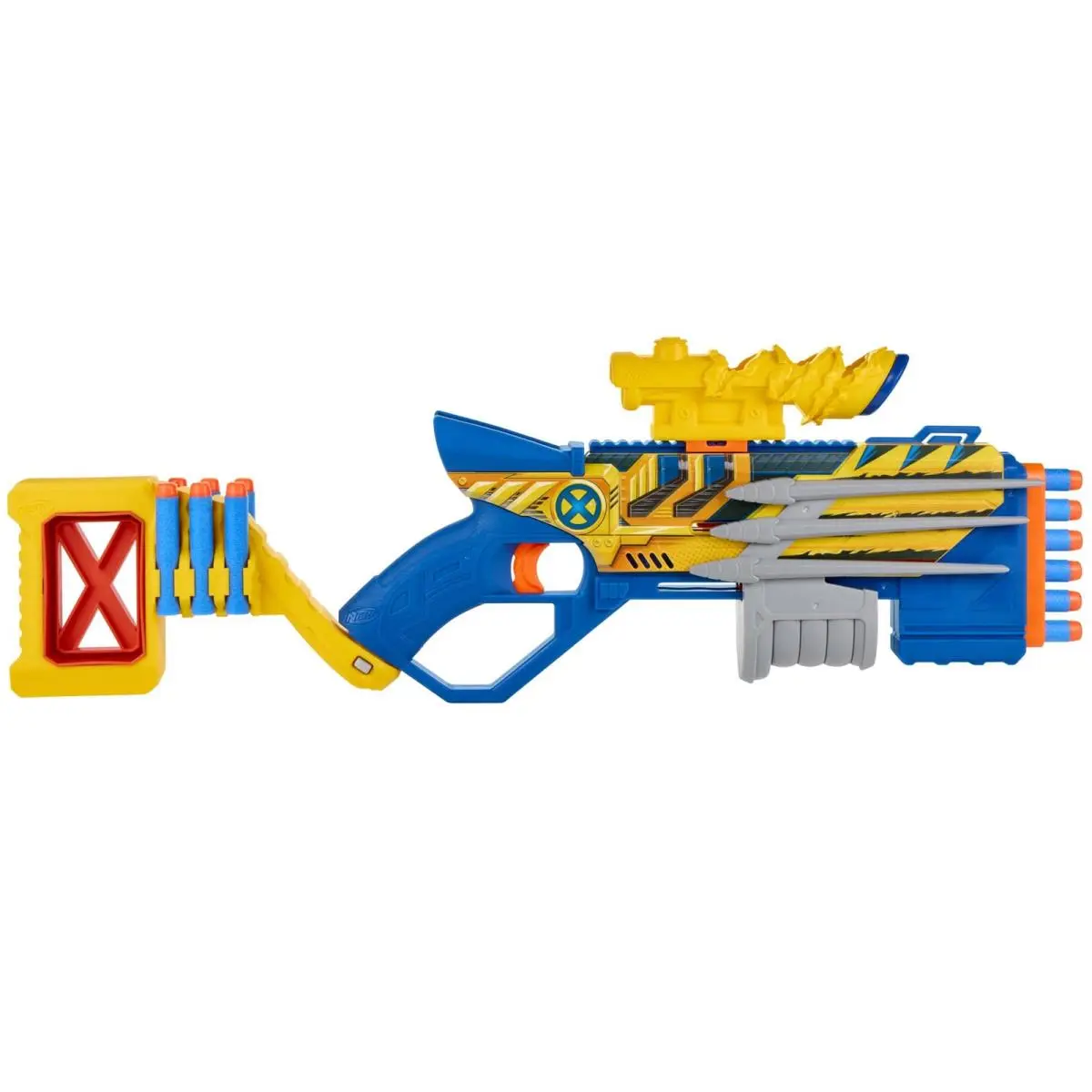 Nerf Marvel Wolverine Blaster Scope 6-Dart Storage Stock Pump Action 12 Darts