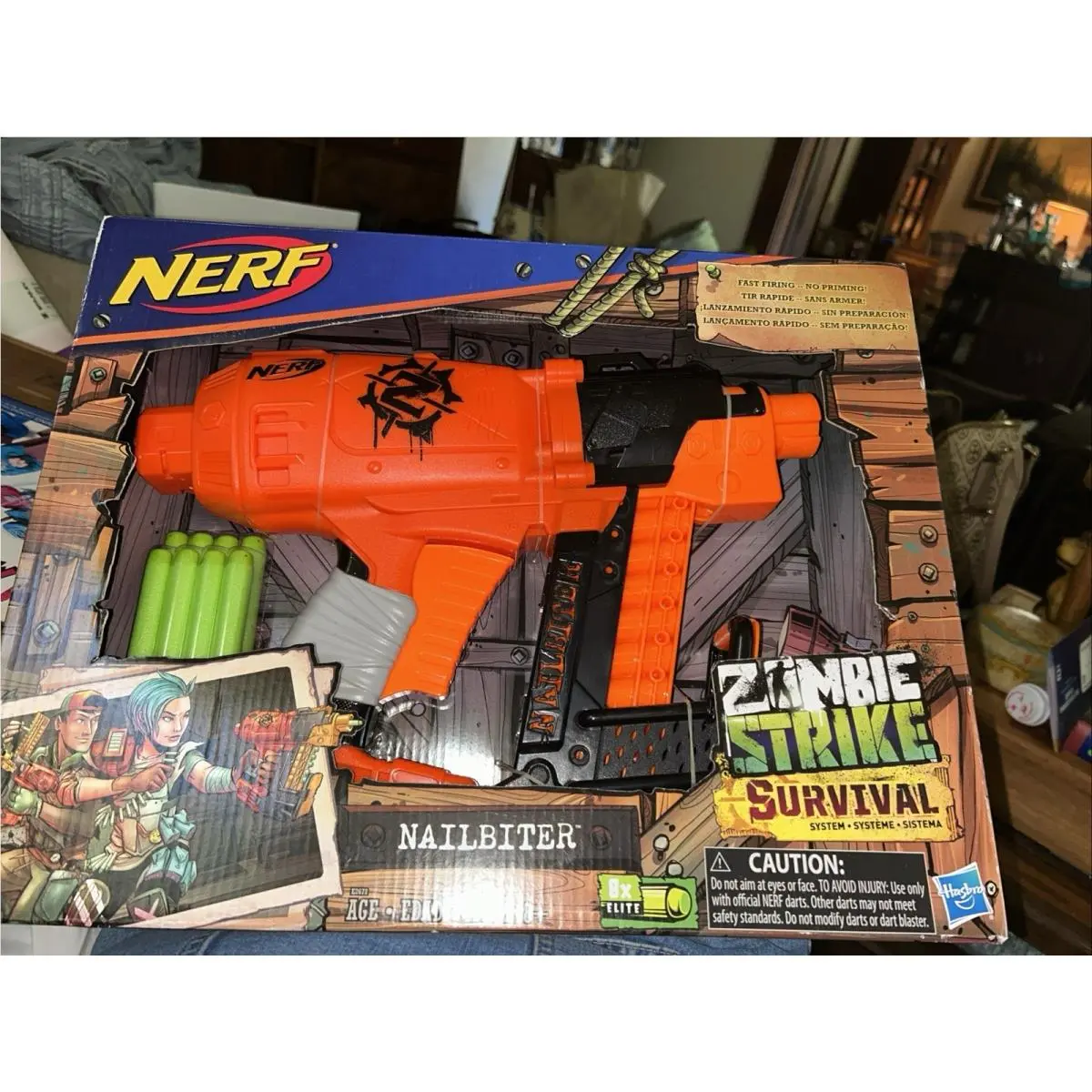 Nerf Zombie Strike Nailbiter Survival System Blaster Hasbro