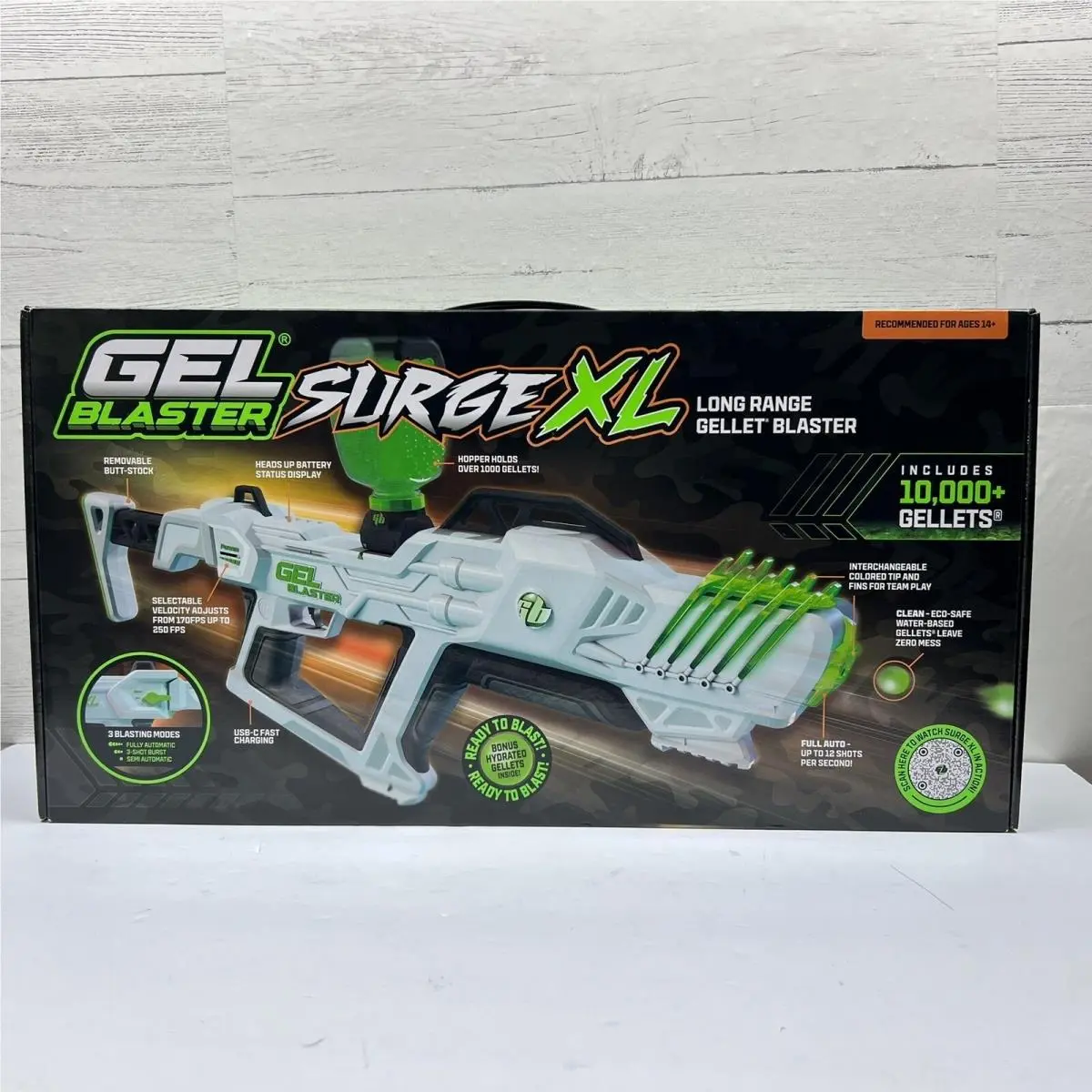 Gelblaster Surge XL White Green Long Range Gellet Blaster