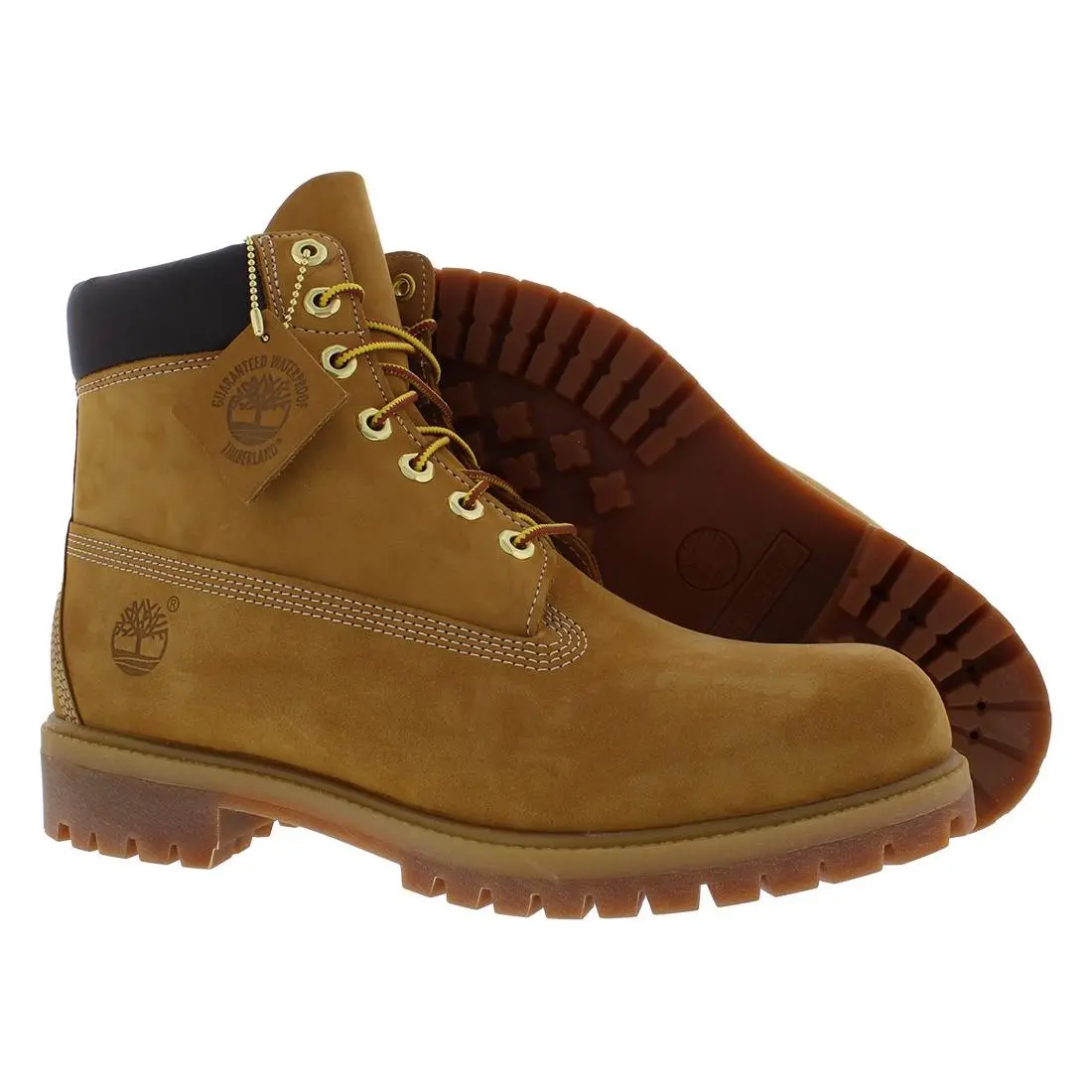 Timberland Premium 6 In Waterproof Boot Mens Shoes Size 12 Color: Wheat Nubuck - Wheat Nubuck, Main: Brown