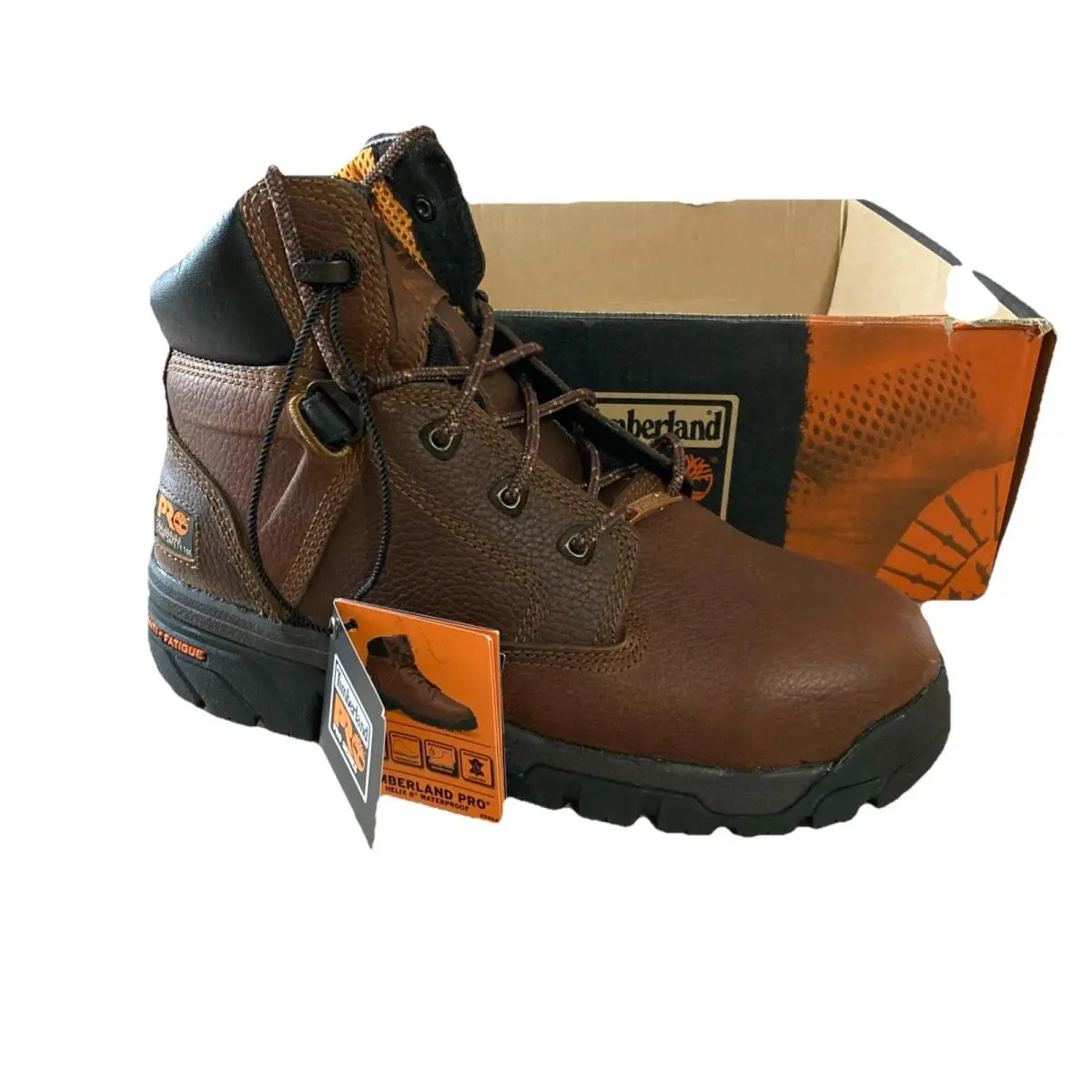 Timberland Pro Titan Alloy Safety Toe Work Boots Mens Sz 8 M Brown 6” EH