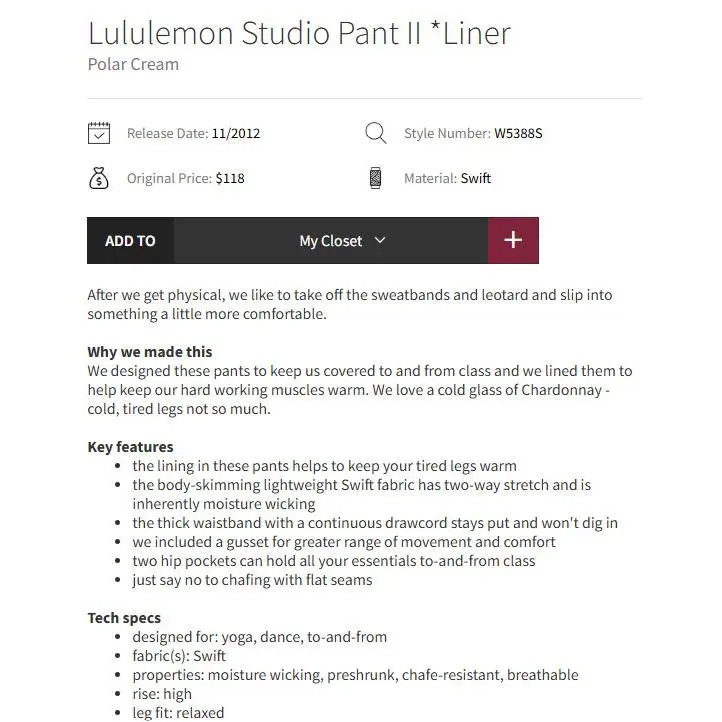 Lululemon clothing - Ivory 7