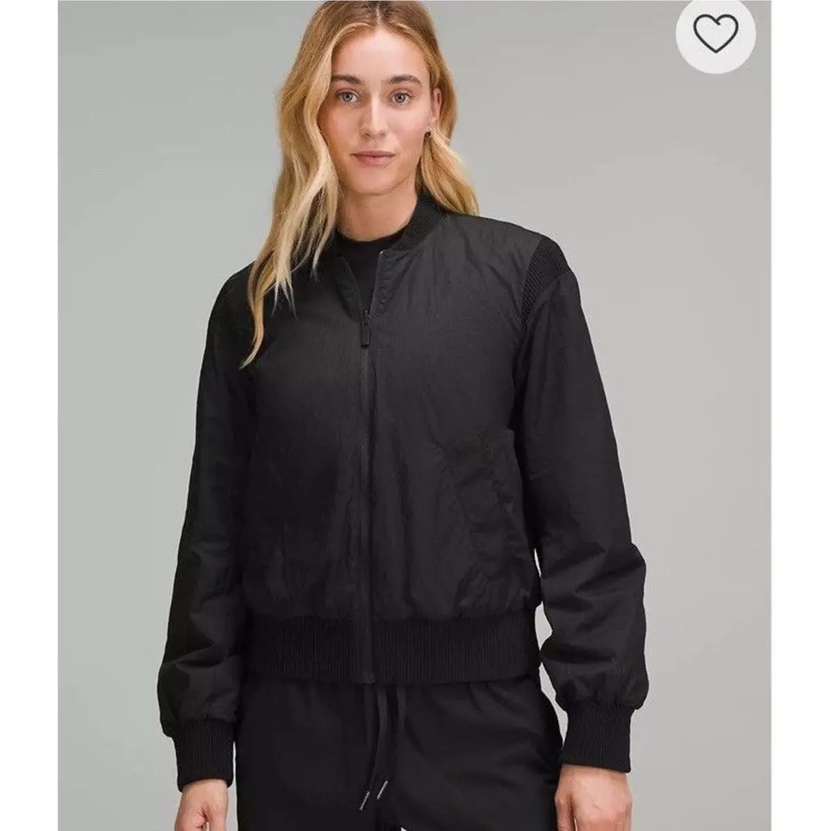 Lululemon Non-stop Reversible Lightweight Bomber Jacket in Black sz 8