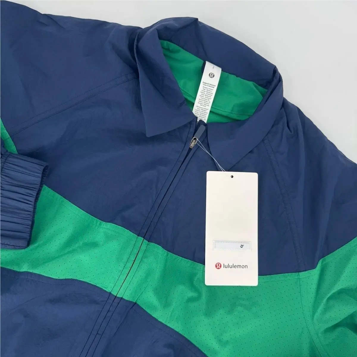 Lululemon Nylon Colourblock Collared Jacket Blue Green Size S