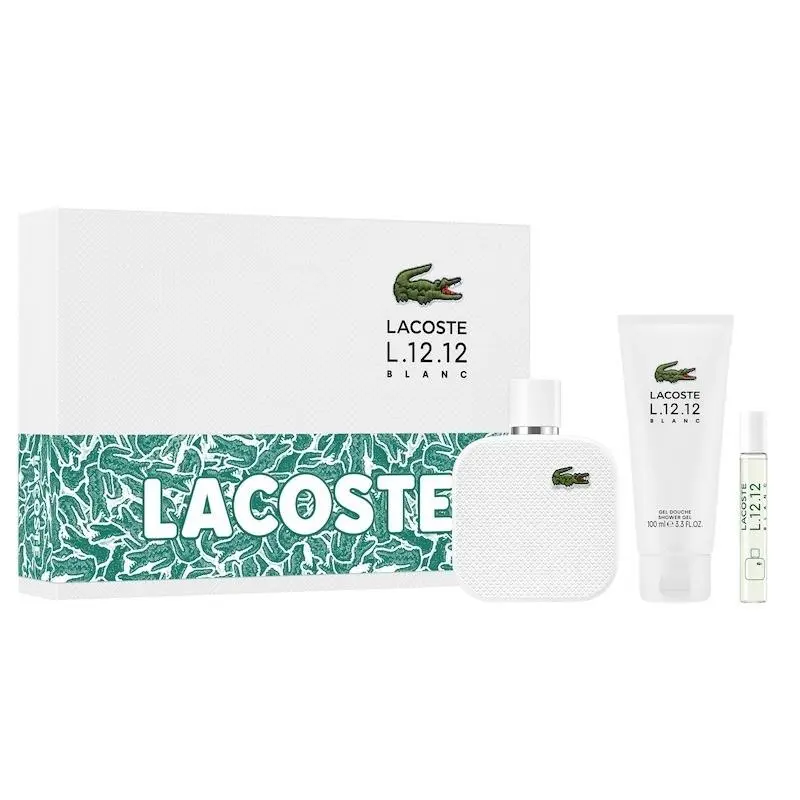 Lacoste Men`s L.12.12 Blanc 3pcs Edt Gift Set Fragrances 3386460156837